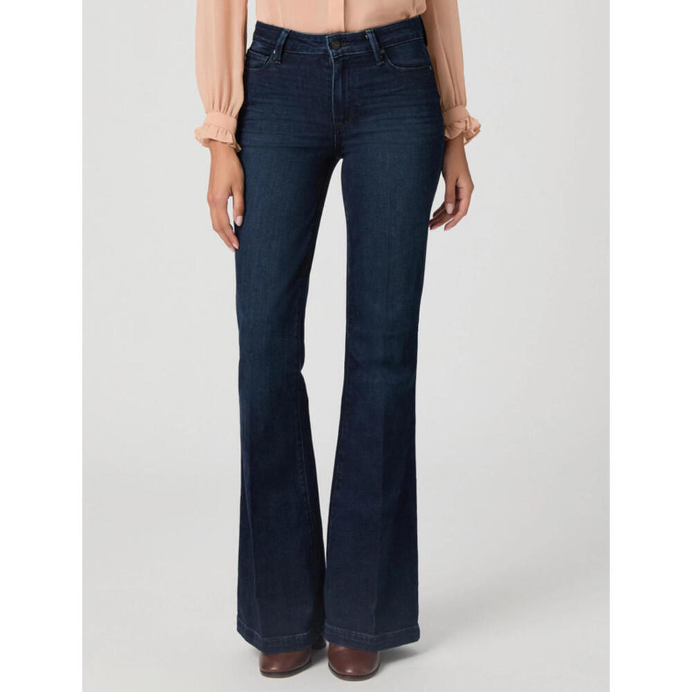 Paige Genevieve Flare Jean in Bespoke Dark Blue Wash Size 26 NWT